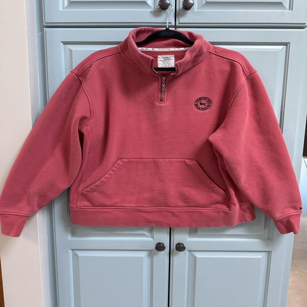 Black Dog Classic 3/4 Zip Heavyweight Sweatshirt | Rosey Overdye | Men’s Medium